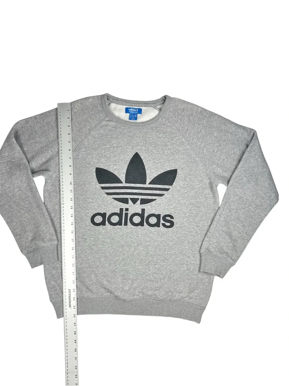 Adidas‎ Originals Trefoil Crewneck Heather Grey Pullover Sweatshirt Size Medium